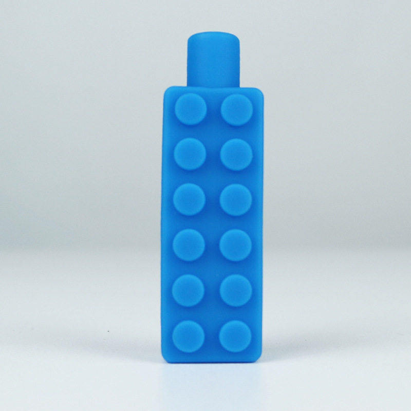 Leafree Natural Silicone Rainbow Building Block Teether Baby Teething Play Toy Infant Teether Silicone Chew Pencil Topper